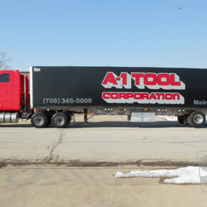 a-1 tool corp. handpainted vinyl canvas side loading trailer graphics