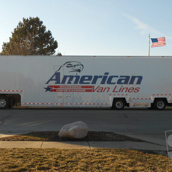 american van lines 53 foot trailer vinyl graphics