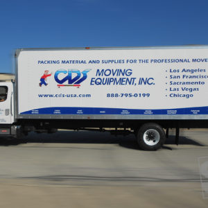 cds moving equipment box truck with vinyl graphics