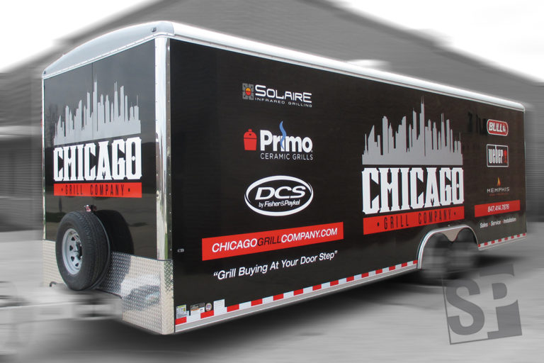 chicago grill company mobil desplay room with custom digitally printed graphics