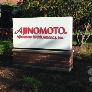 clean and classy main mounument sign in front of building entrance