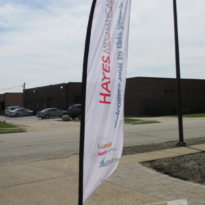 eye catching flag banner to tradeshows and roadside applications