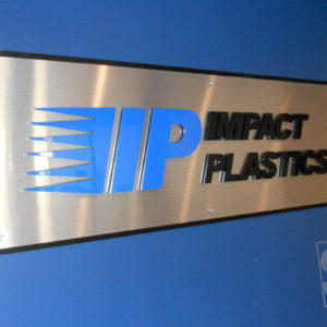 interior lobby sign with 3 layers of dimension impact plastics