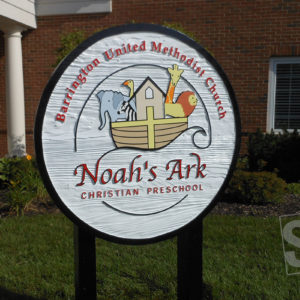 noahs ark handpainted redwood sandblasted sign