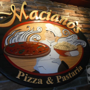 redwood macianos pizza sandblasted and handpainted sign